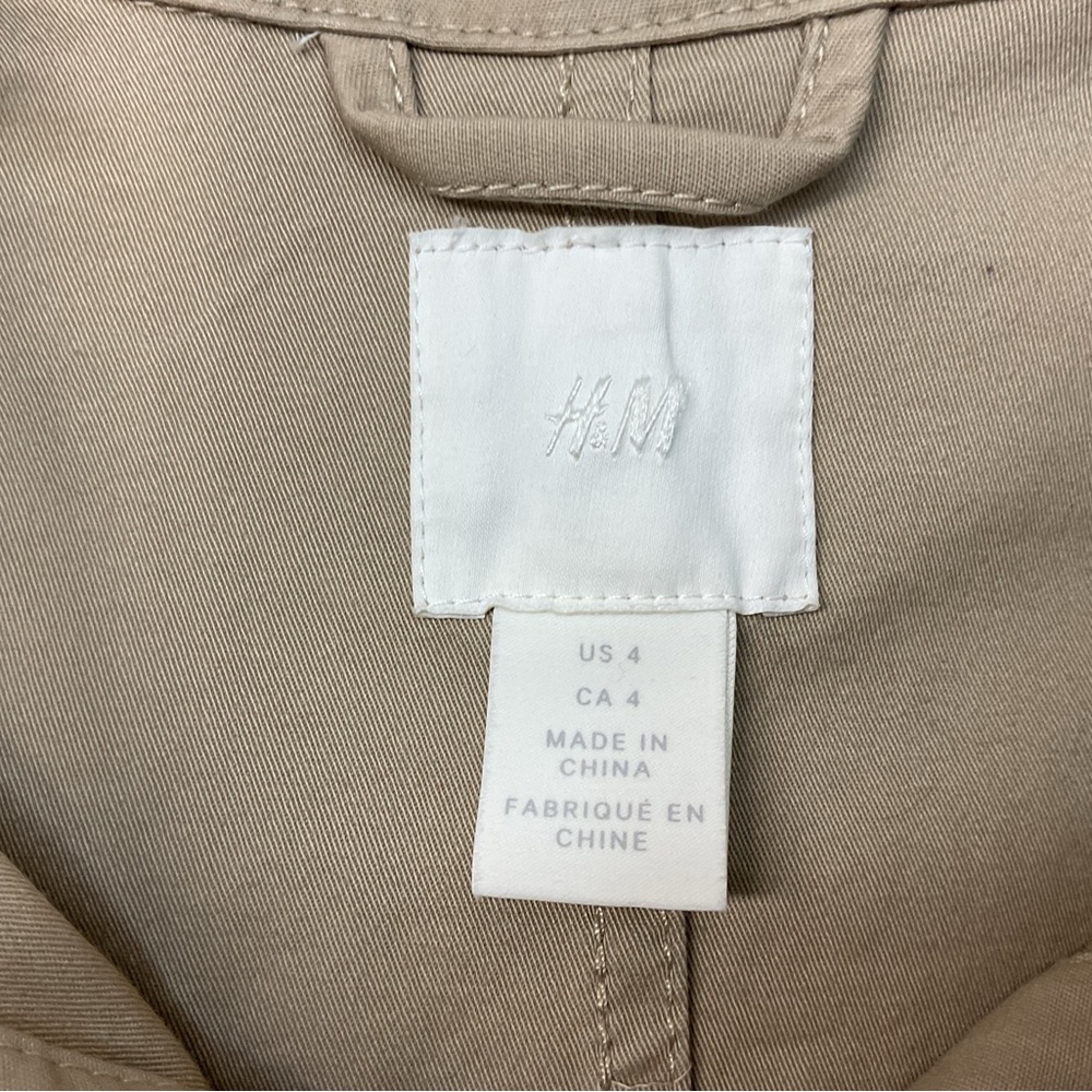 H&M Women's Tan Brown Light Utility Jacket, Zip U… - image 4